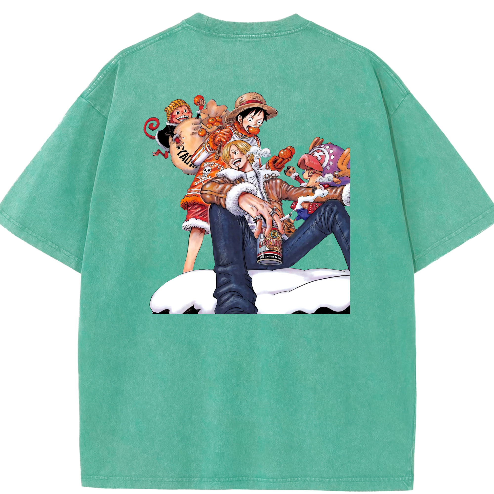 ワンピース サンジ ONE PIECE Sanji 綿100% ヴィンテージ風 半袖Tシャツ（背面プリント）